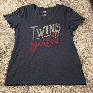 MLB Genuine Merchandise Navy Twins Baseball Tee‎